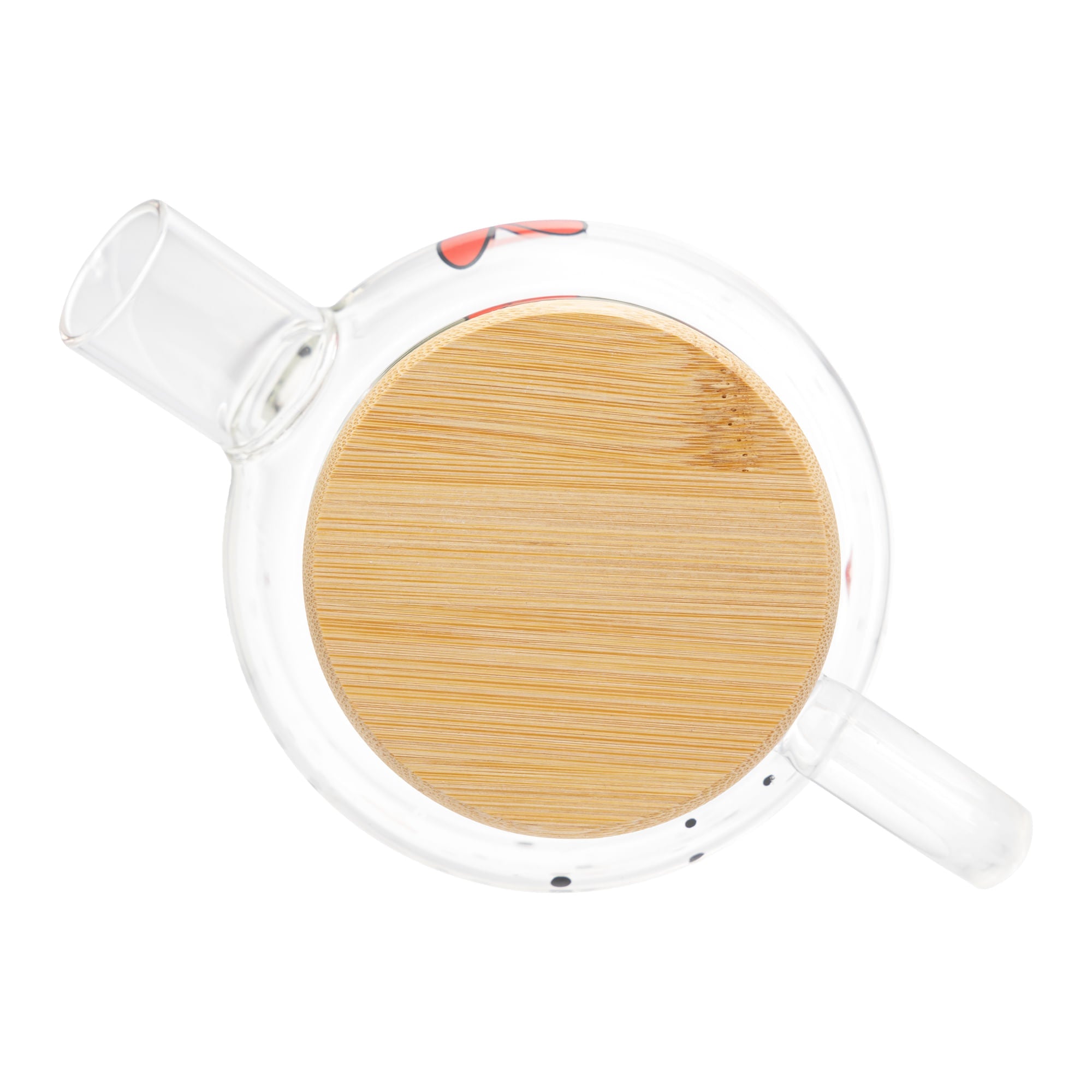 Chaleira de Vidro com Tampa de Bambu Heart 600ml - Ela Decora
