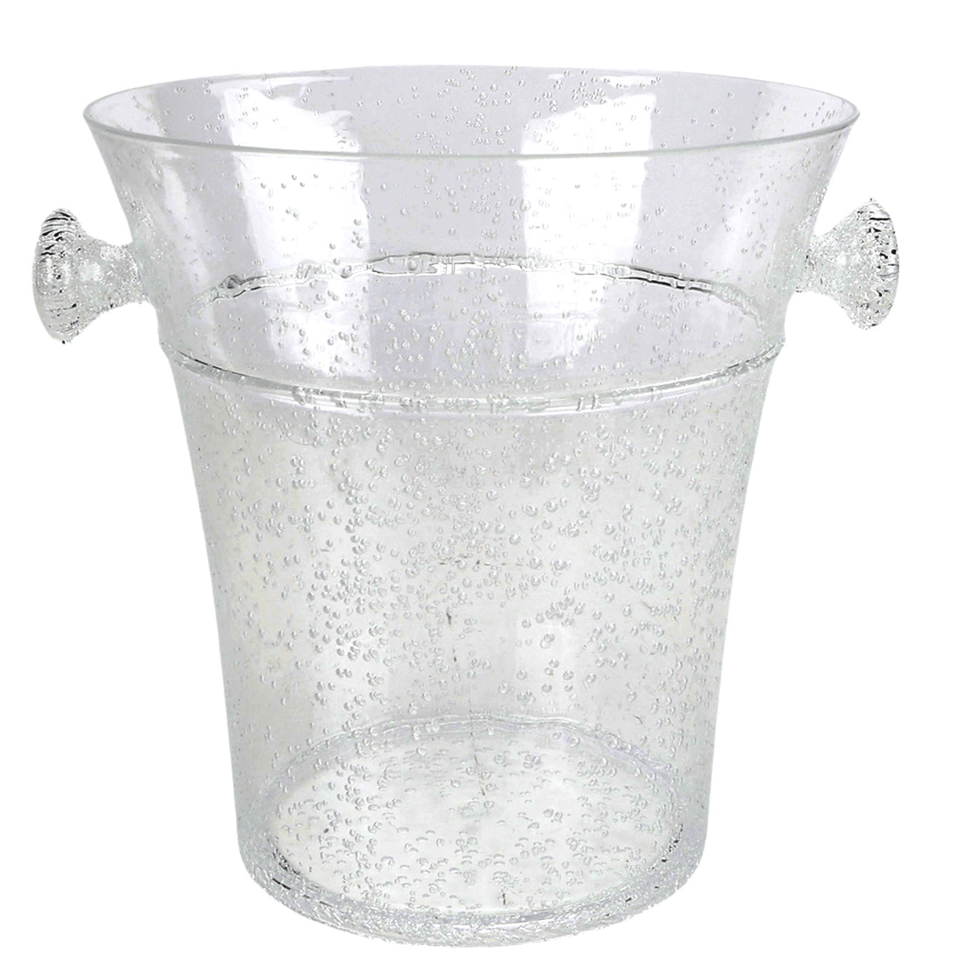 Champanheira Redonda Acrílico Detalhes em Bolhas Transparente - Ela Decora