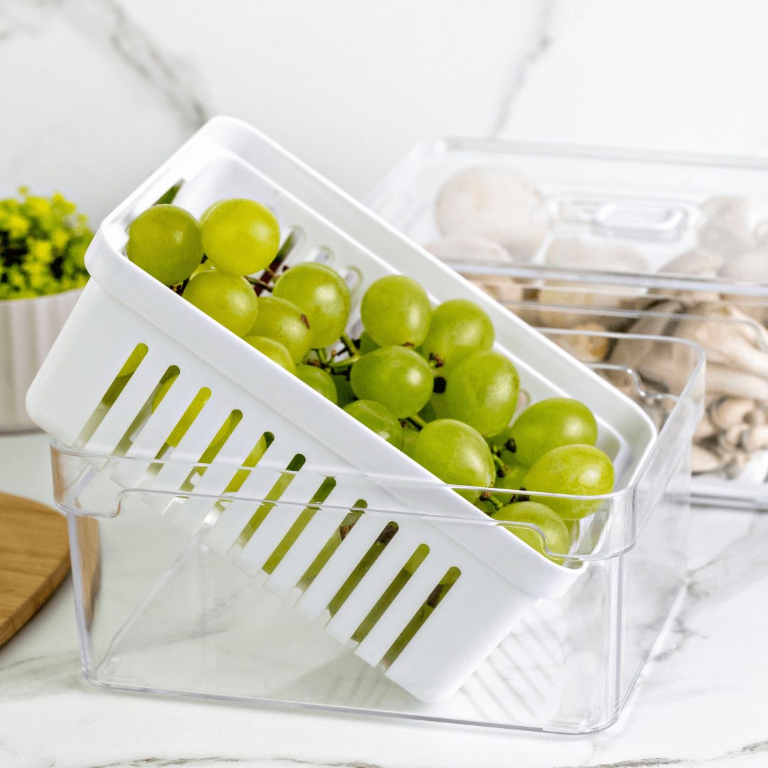 Organizador de Geladeira Clear Fresh com Cesto 2,2 Litros - Ela Decora
