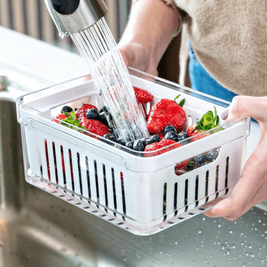 Organizador de Geladeira Clear Fresh com Cesto 2,2 Litros - Ela Decora