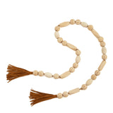 Colar Decorativo de Madeira Bege 110cm - Ela Decora