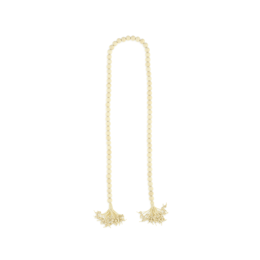 Colar Decorativo de Madeira Bege 151cm - Ela Decora