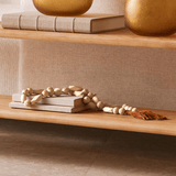 Colar Decorativo de Madeira Bege 110cm
