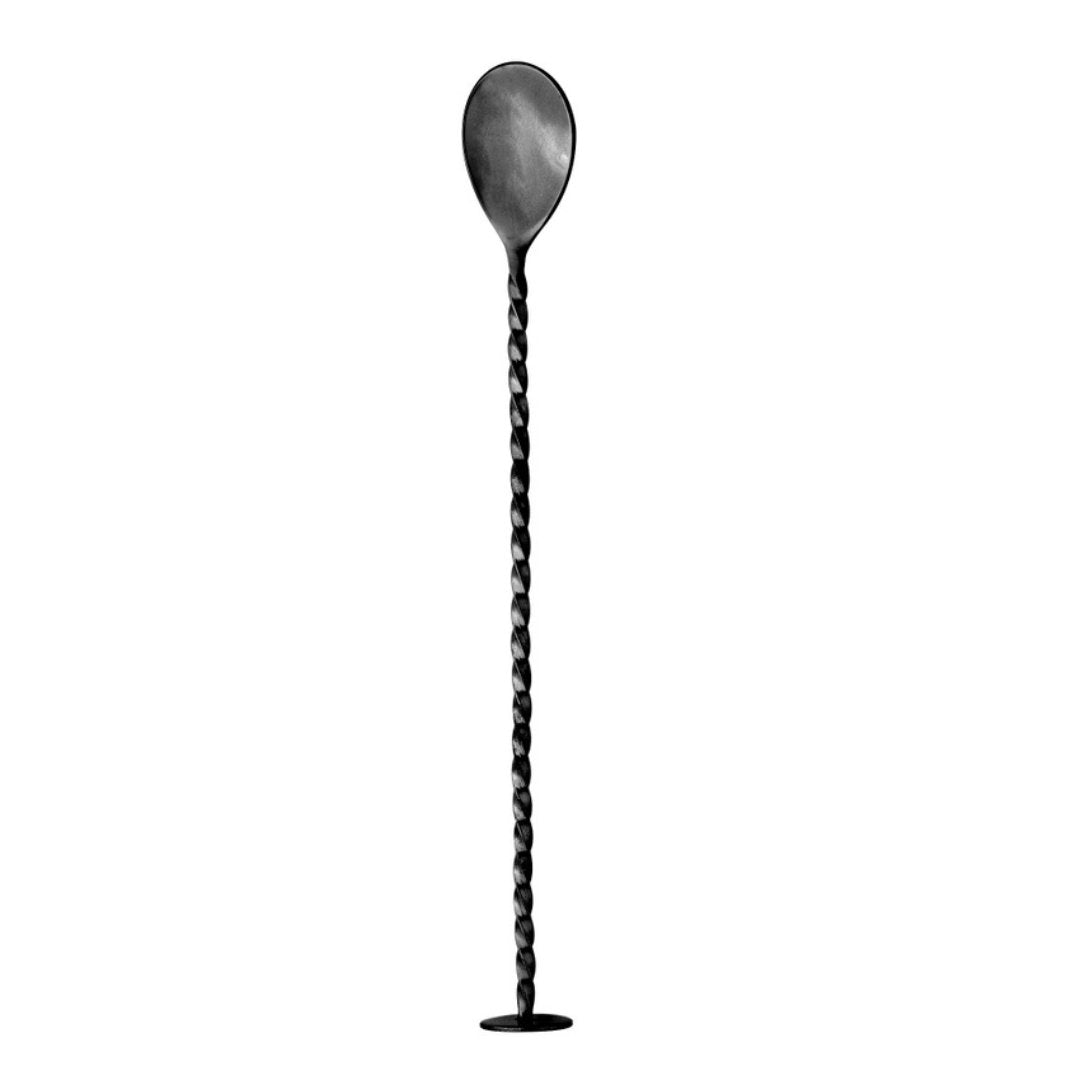 Colher Bailarina de Aço Inox Tress Preta 26cm - Ela Decora