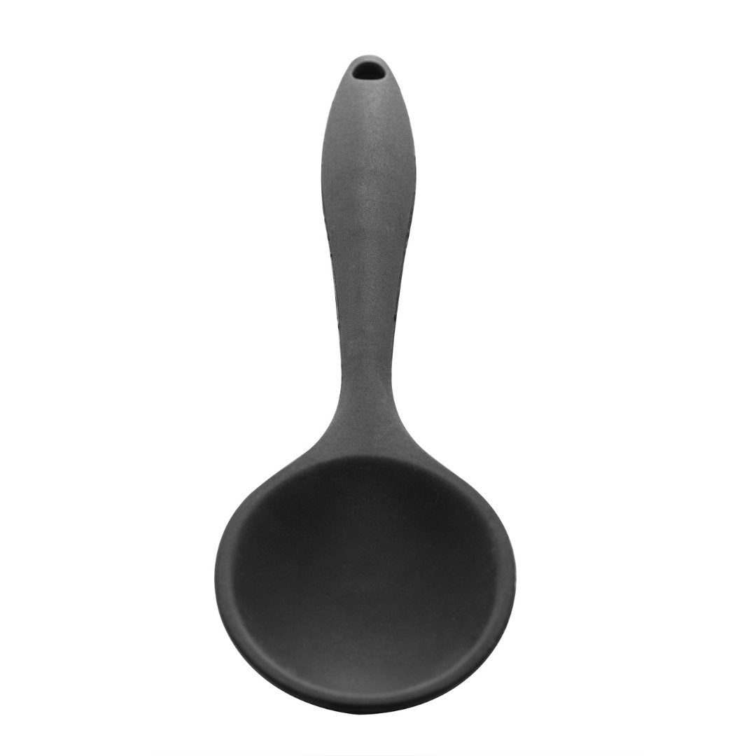 Colher de Servir de Silicone Preta 27cm - Ela Decora