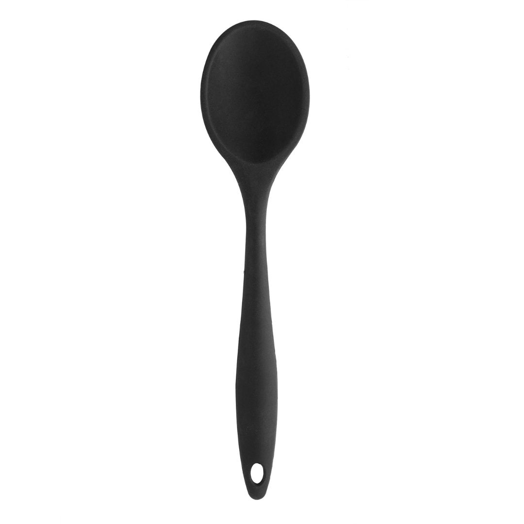 Colher de Servir de Silicone Preta 27cm - Ela Decora