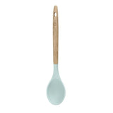 Colher de Silicone com Cabo de Madeira Water Blue - 32,5 cm - Ela Decora