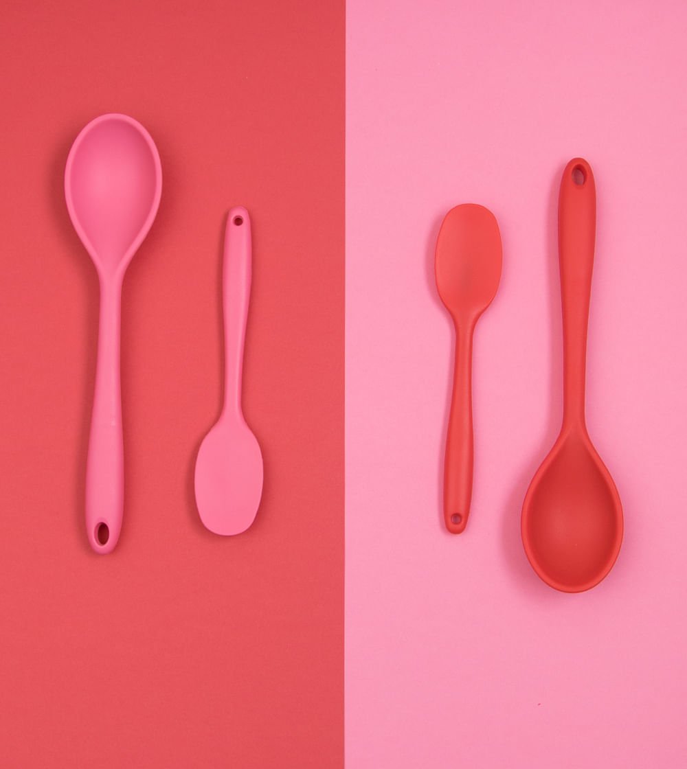 Colher de Silicone Duplo Vermelho - Ela Decora