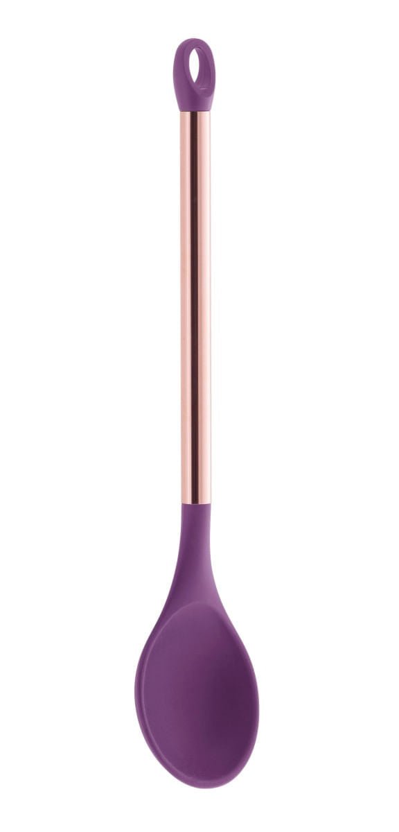 Colher em Silicone Roxa Cabo Rose Gold - 36 cm - Ela Decora