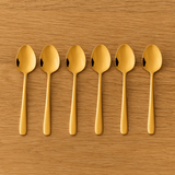 Jogo 6 Colheres para Café Viena Dourado 11cm