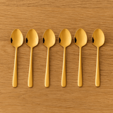 colheres de cafe pequena dourado brilhante