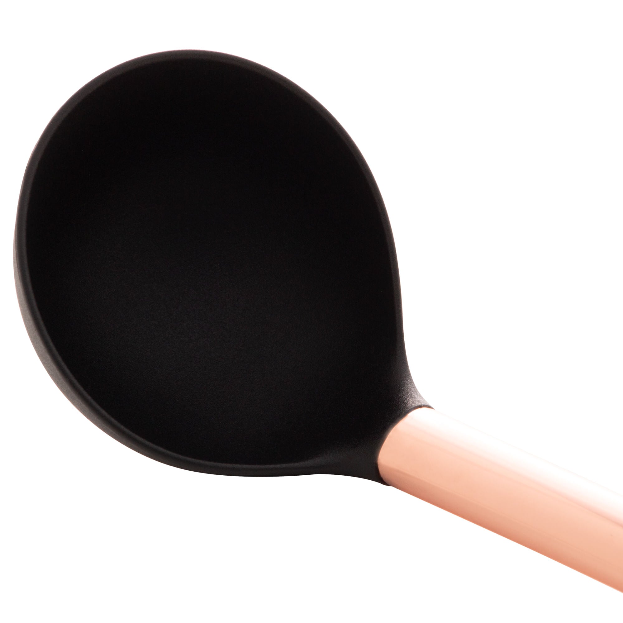 Concha de Nylon Preta com Cabo De Aço Inox Rose Gold 30cm - Ela Decora