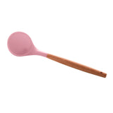 Concha de Silicone com Cabo de Bambu Charmy Rosa 31cm - Ela Decora