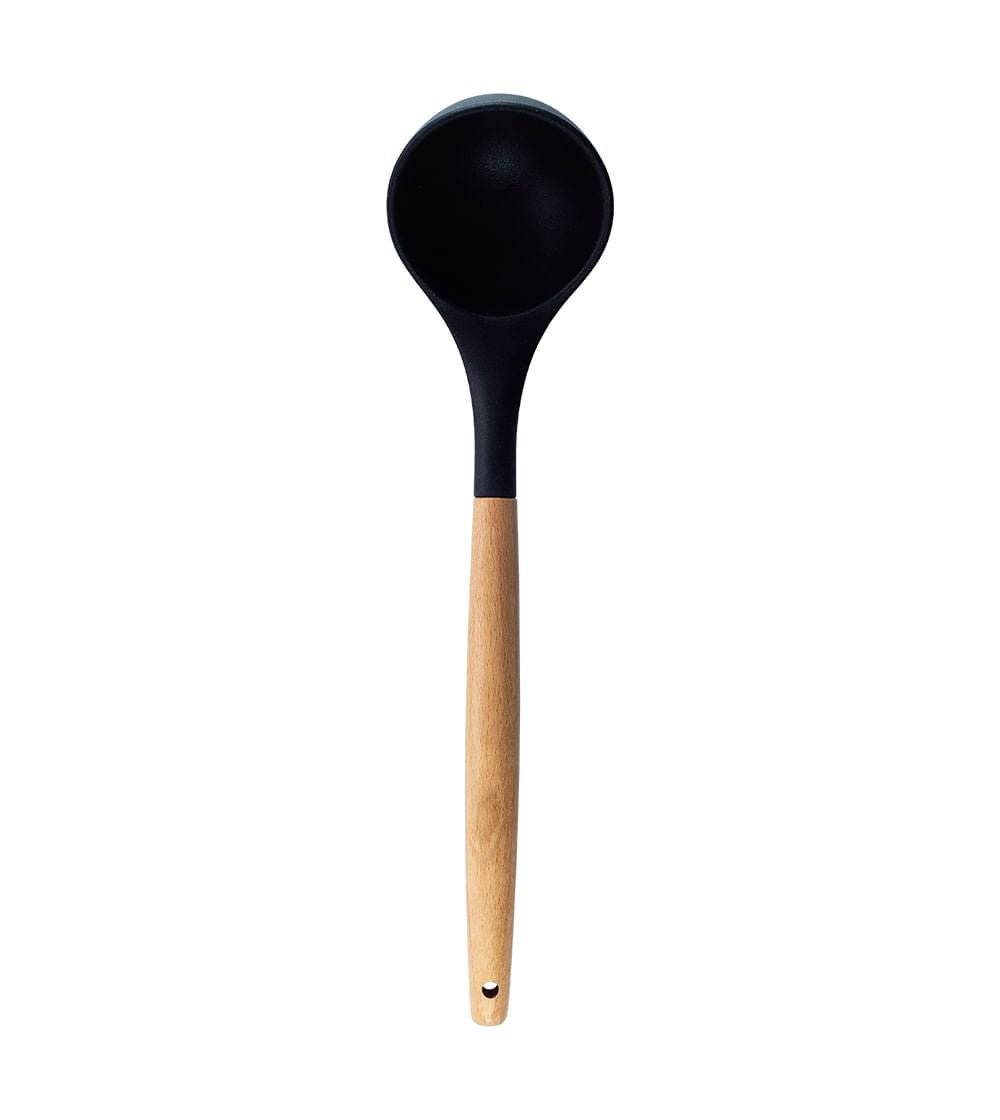 Concha de Silicone com Cabo de Madeira Preta - Ela Decora