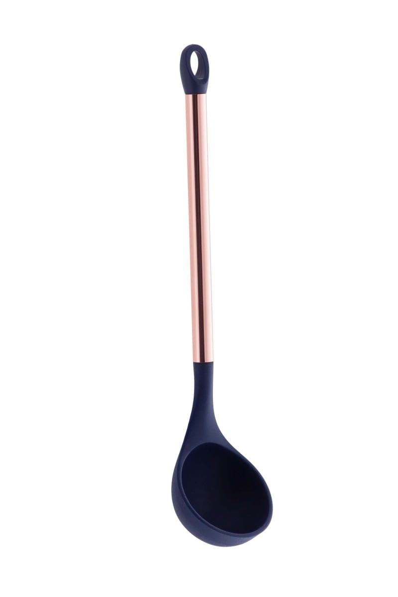 Concha em Silicone Azul Marinho Cabo Rose Gold 35,5 cm - Ela Decora