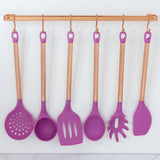 Concha em Silicone Roxo Cabo Rose Gold 35,5 cm - Ela Decora