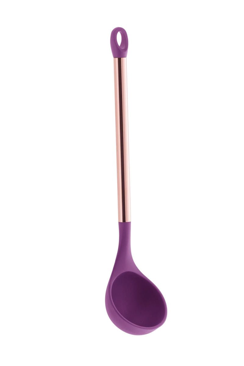 Concha em Silicone Roxo Cabo Rose Gold 35,5 cm - Ela Decora