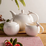 Conjunto 3 Peças Porcelana Para Chá e Café Birds Branco - Ela Decora