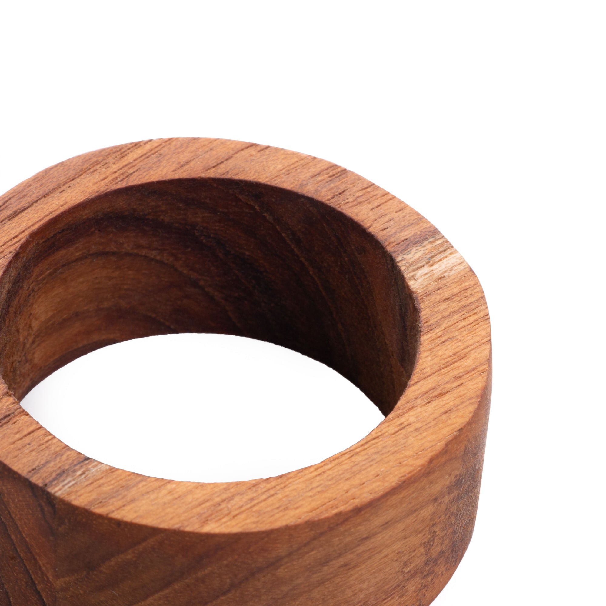 Conjunto 4 Anéis de Madeira para Guardanapo Marrom 8,4cm - Ela Decora