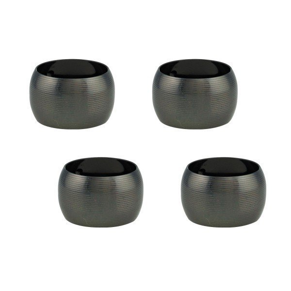 Conjunto 4 Aneis Para Guardanapo De Aco Circle Onix 4,5cm - Ela Decora