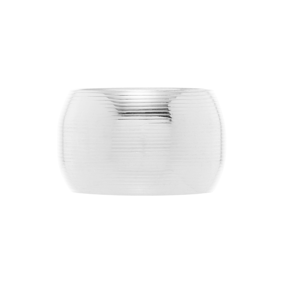 Conjunto 4 Anéis Para Guardanapo de Aço Niquelado Circle Prata 4,5cm - Ela Decora