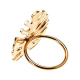 Conjunto 4 Anéis Porta Guardanapo Leaf Costela De Adão Dourado - Ela Decora