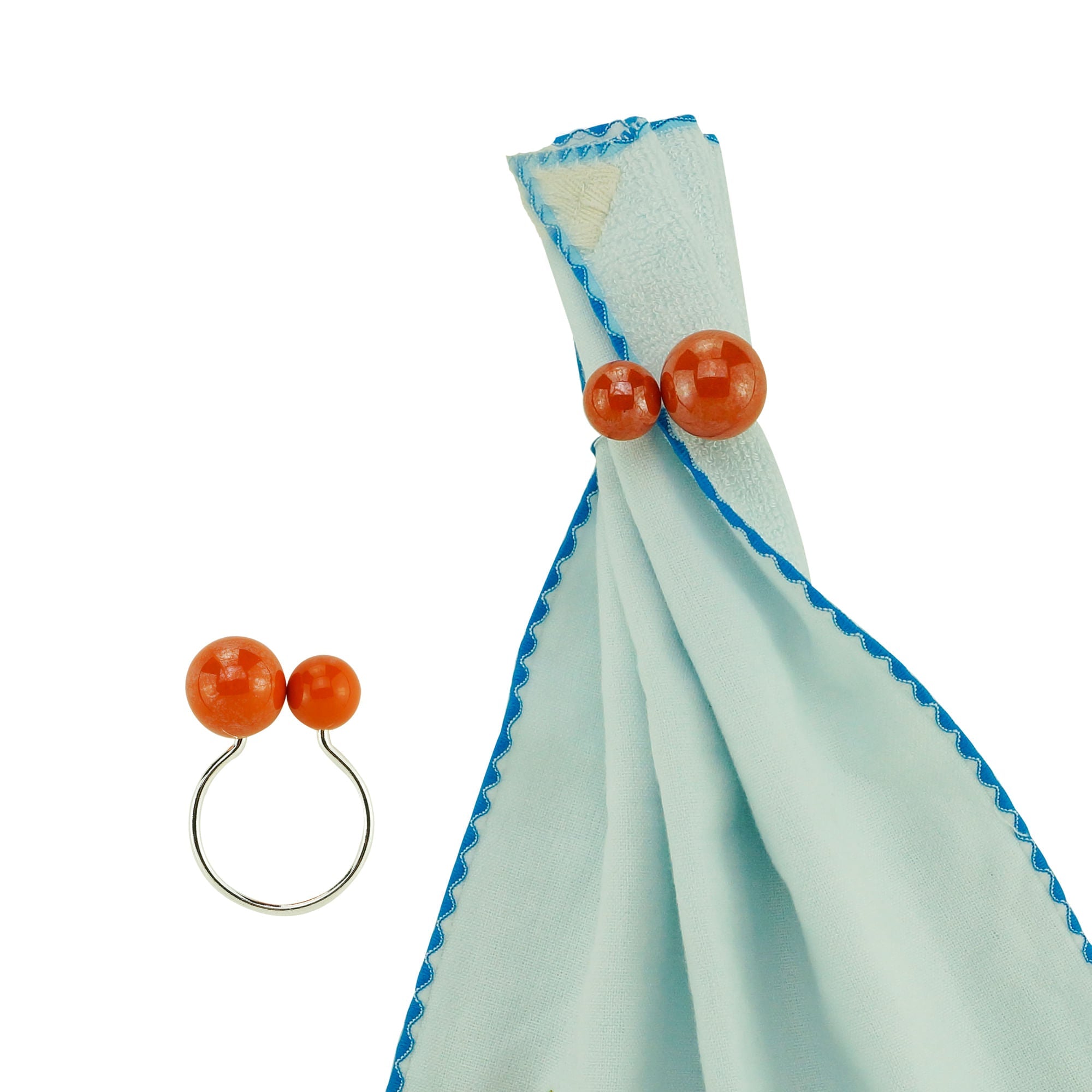 Conjunto 4 Aneis Porta Guardanapos Bolas Laranja 4x3x7cm - Ela Decora