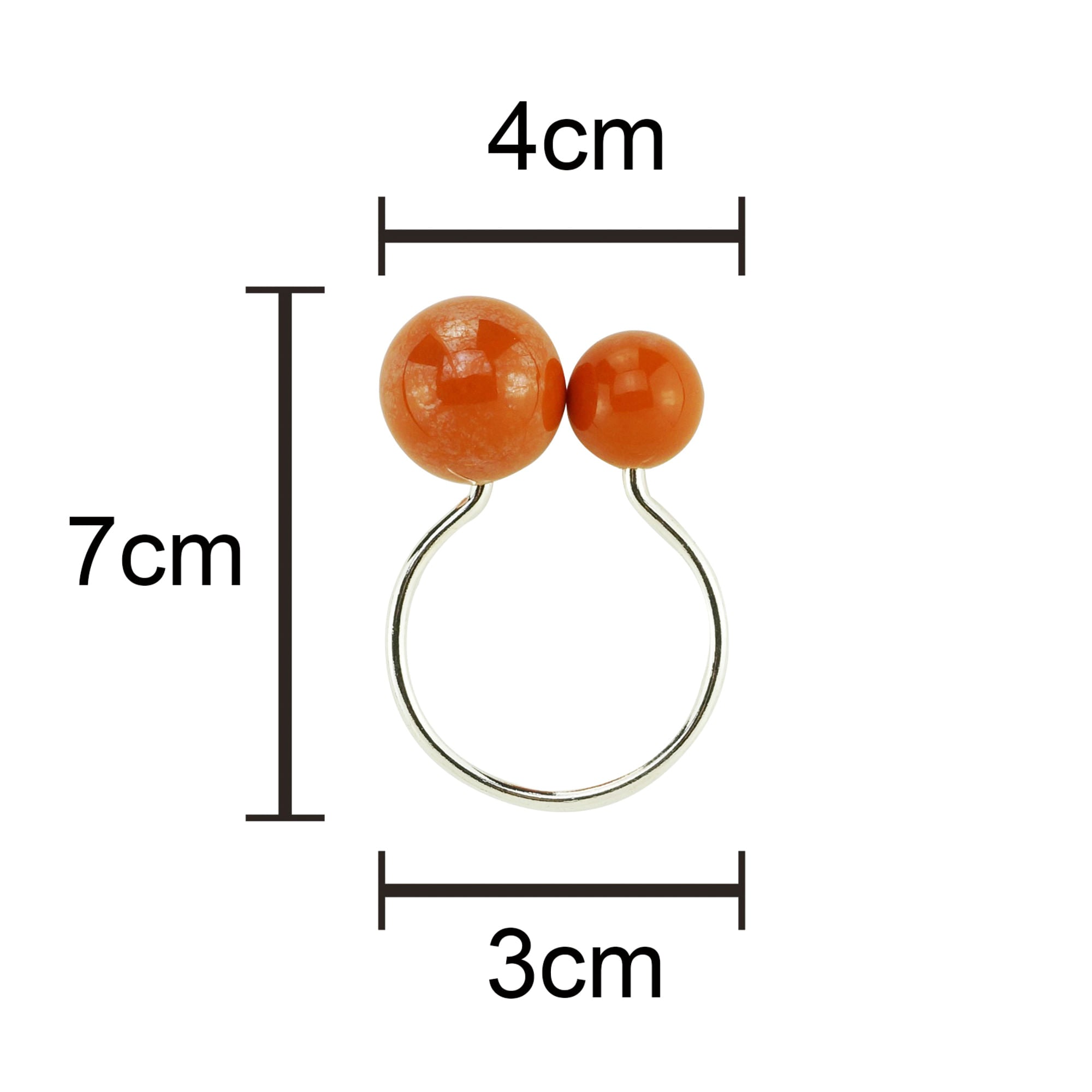 Conjunto 4 Aneis Porta Guardanapos Bolas Laranja 4x3x7cm - Ela Decora
