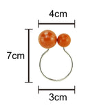 Conjunto 4 Aneis Porta Guardanapos Bolas Laranja 4x3x7cm - Ela Decora