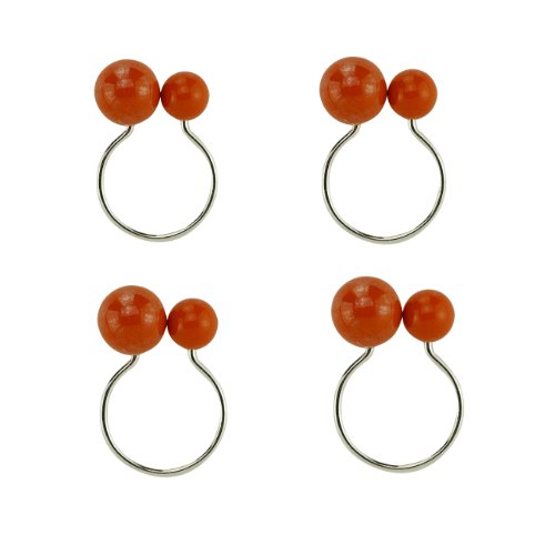 Conjunto 4 Aneis Porta Guardanapos Bolas Laranja 4x3x7cm - Ela Decora