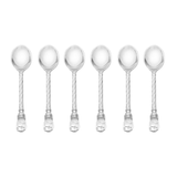 Conjunto 6 Colheres com Suporte Crystal Niquelado Zamac 14cm - Ela Decora