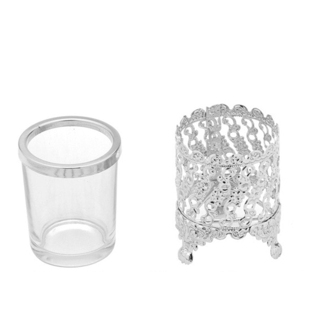 Conjunto 6 Colheres Com Suporte De Zamac Niquelado Crystal 14cm - Ela Decora