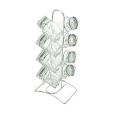 Conjunto 8 Potes Herméticos Vidro Borossilicato 65ml com Suporte de Metal Cromado - Ela Decora