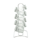 Conjunto 8 Potes Herméticos Vidro Borossilicato 65ml com Suporte de Metal Cromado - Ela Decora