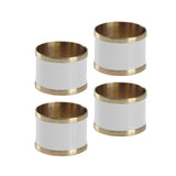 Conjunto de Anéis para Guardanapo Branco e Dourado - 5 x 5 cm - Ela Decora