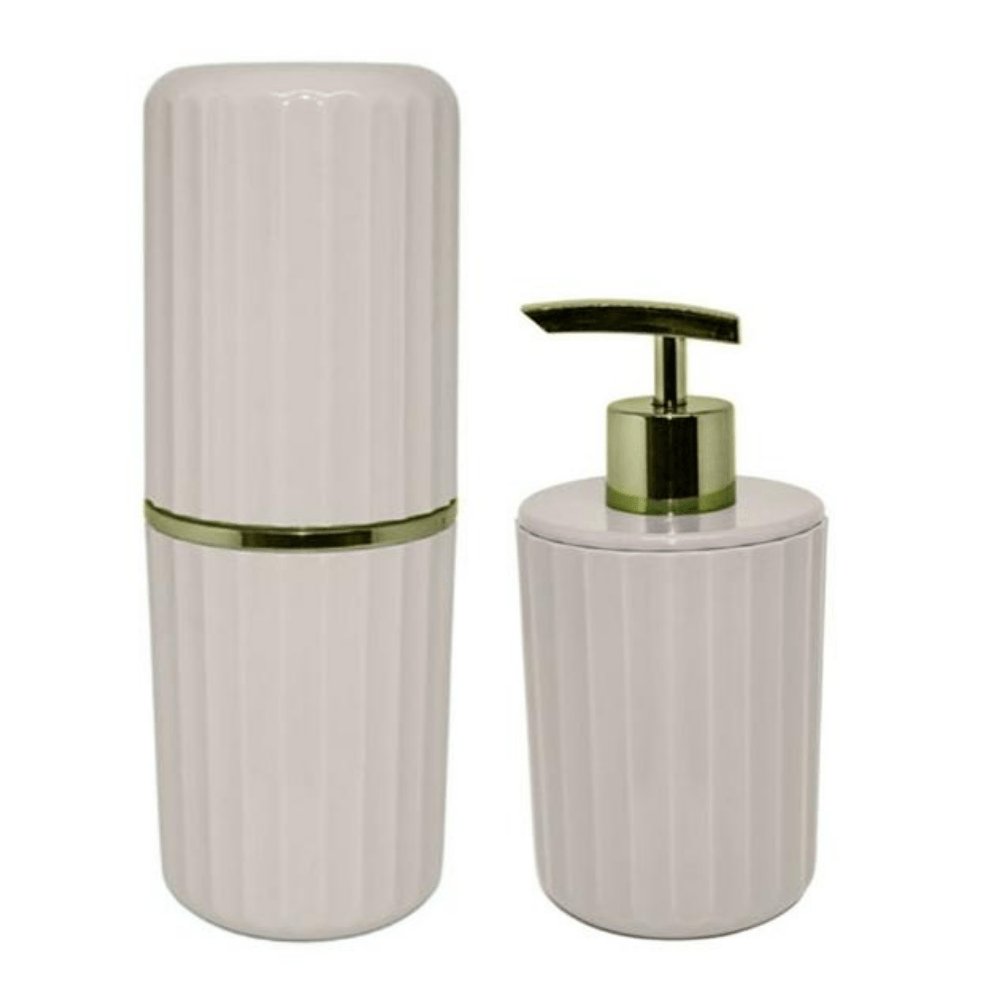 Conjunto De Banheiro Bege - 2 Peças - Ela Decora
