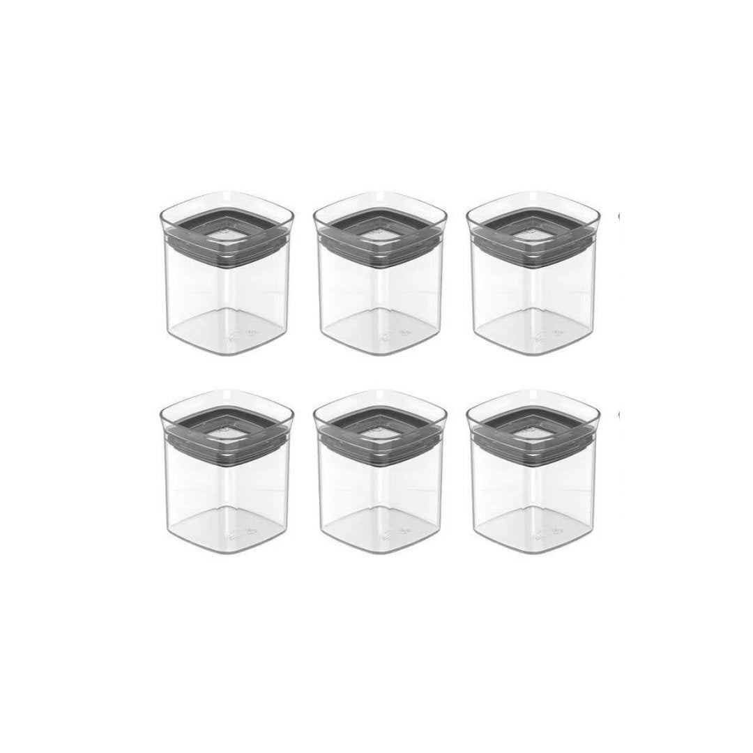 Conjunto de Potes Herméticos Block Transparente 150ml 6 Peças - Ela Decora