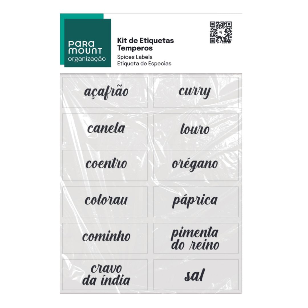Conjunto Etiquetas Organizadoras Potes Temperos 12uni - Ela Decora