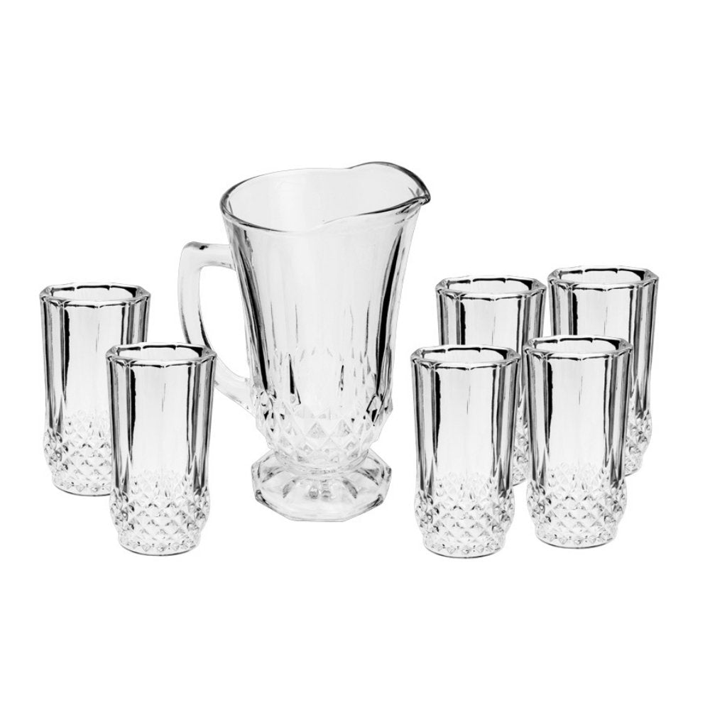 Conjunto Jarra Com 6 Copos De Vidro - 1,25l/260ml - Ela Decora