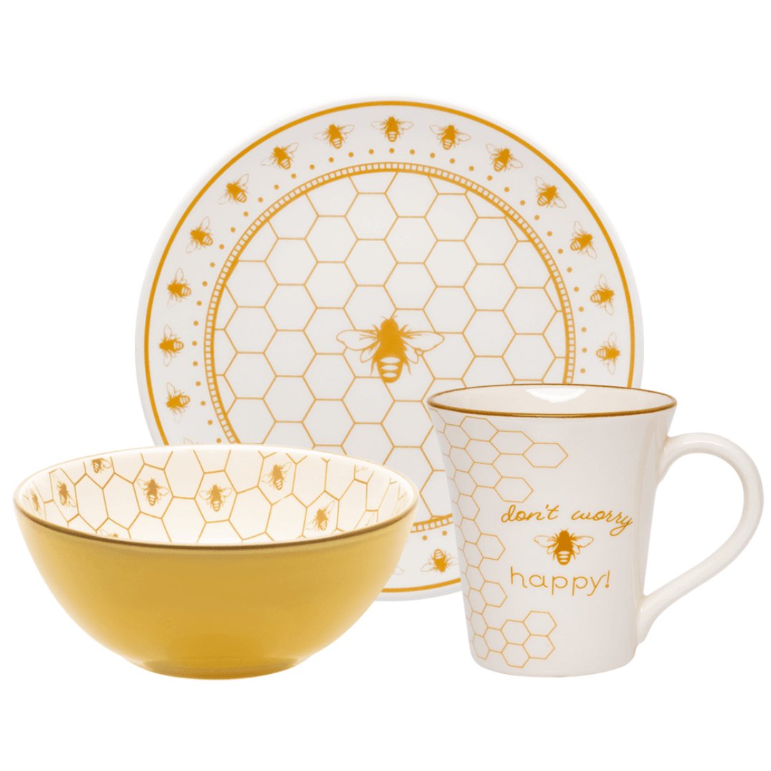 Conjunto Lanche Bee Happy 3 Peças - Ela Decora