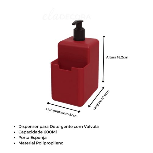 Conjunto Organizador de Pia Vermelho - Ela Decora