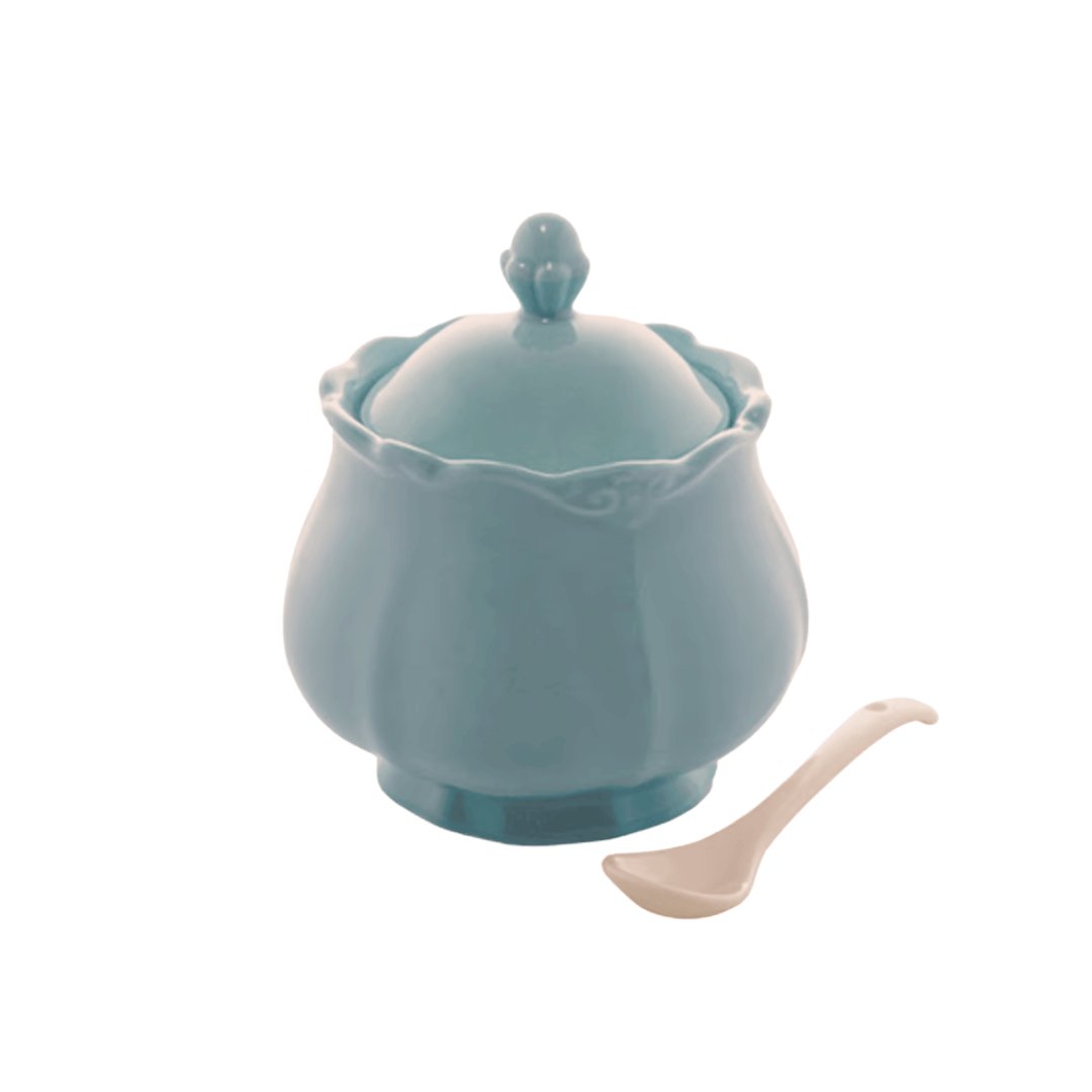 Conjunto para Chá Fancy em Porcelana Verde 3 Peças - Ela Decora