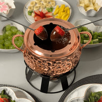 Conjunto Para Fondue 11 peças Rose Gold Martelado Luxo