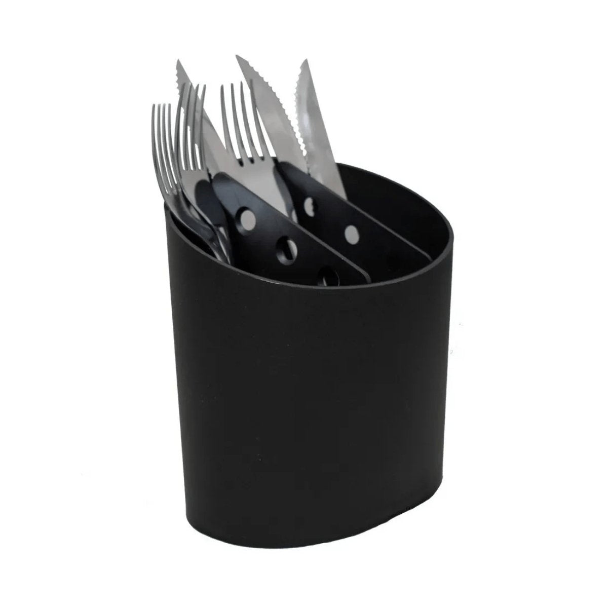 Conjunto para Pia de Cozinha Preto Escorredor Lixeira Dispenser Porta Talher 4 Peças - Ela Decora
