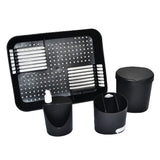Conjunto para Pia de Cozinha Preto Escorredor Lixeira Dispenser Porta Talher 4 Peças - Ela Decora