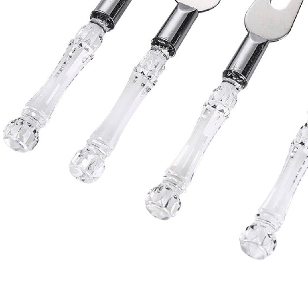 Conjunto para Queijo em Cristal 4 Peças - Ela Decora