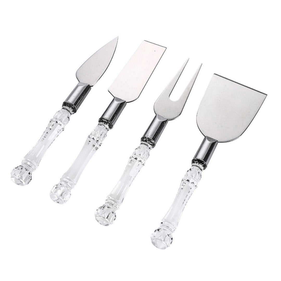Conjunto para Queijo em Cristal 4 Peças - Ela Decora