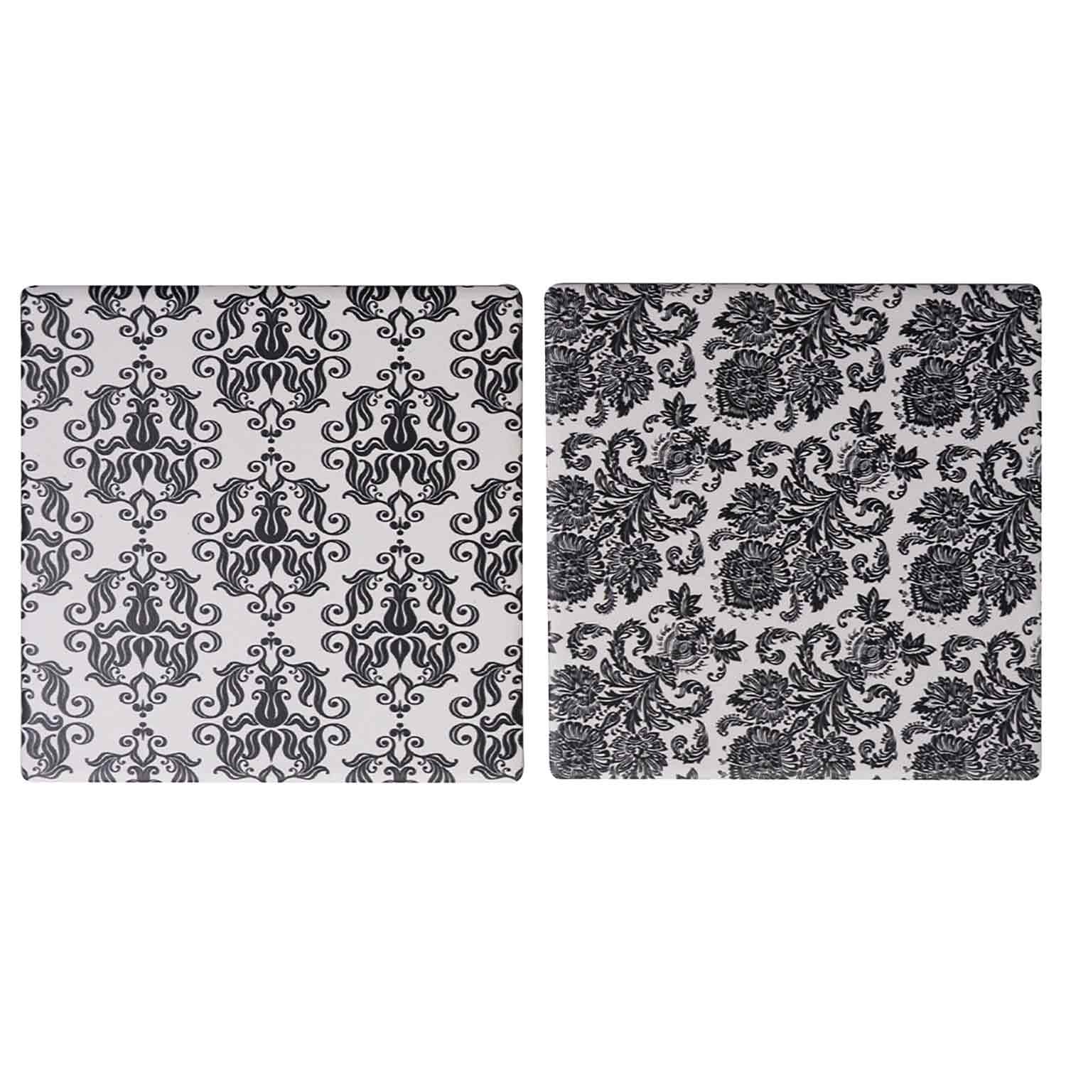 Conjunto Porta Copos de Cerâmica Preto e Branco 4 Peças - Ela Decora