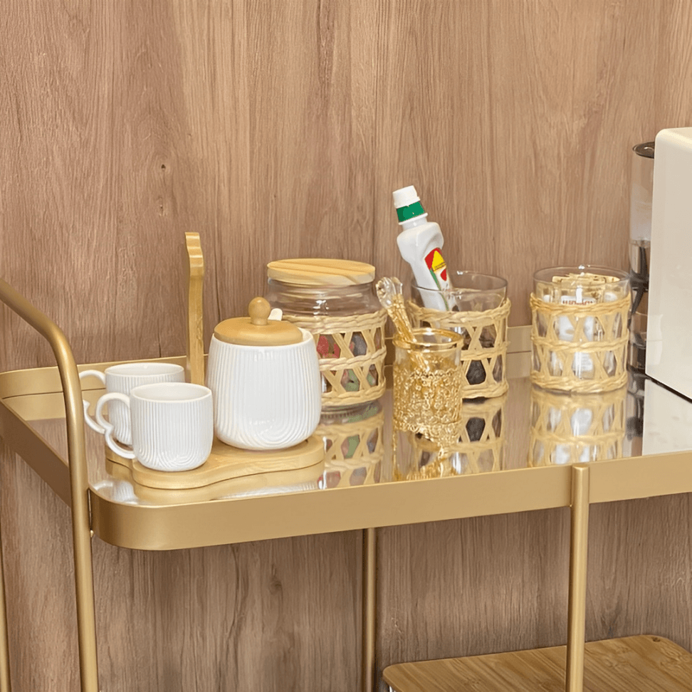 Conjunto Suporte, Xicara e Açucareiro Oasis 4 Peças - Ela Decora