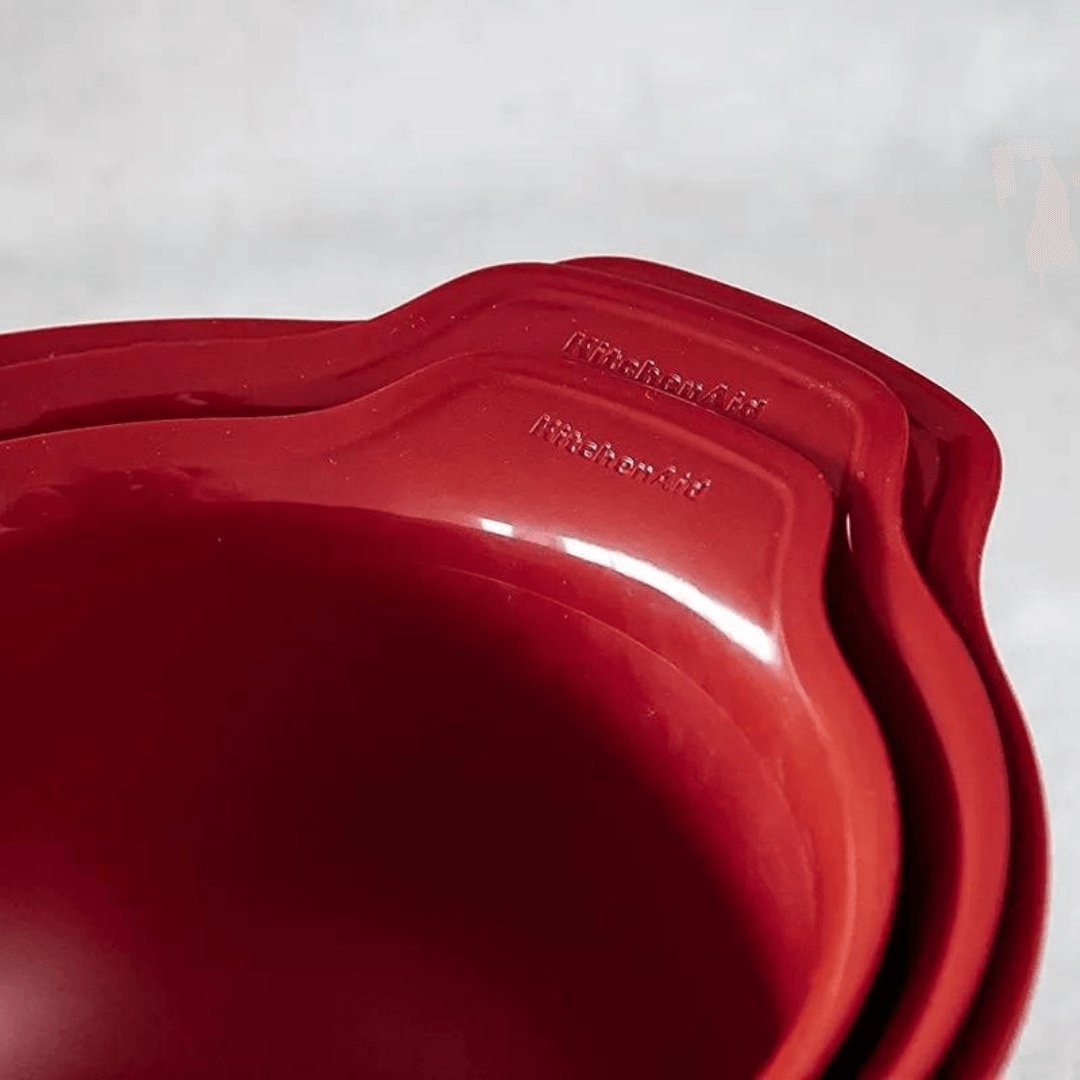 Conjunto Tigela Vermelha 3 Peças KitchenAid - Ela Decora